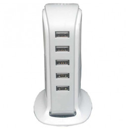 5-Port Universal USB Power Adapter - Desktop Multiport USB Charging Dock Station